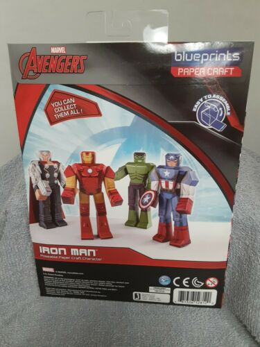Marvel Avengers 12" Iron Man Poseable Paper Craft Character Blueprints NEW