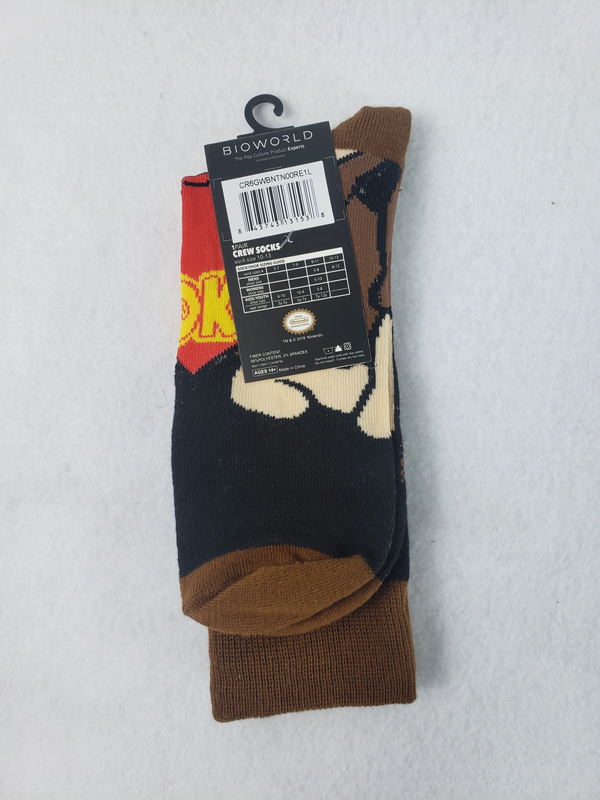 Socks Donkey Kong Brown - Crew Socks - Size 10-13